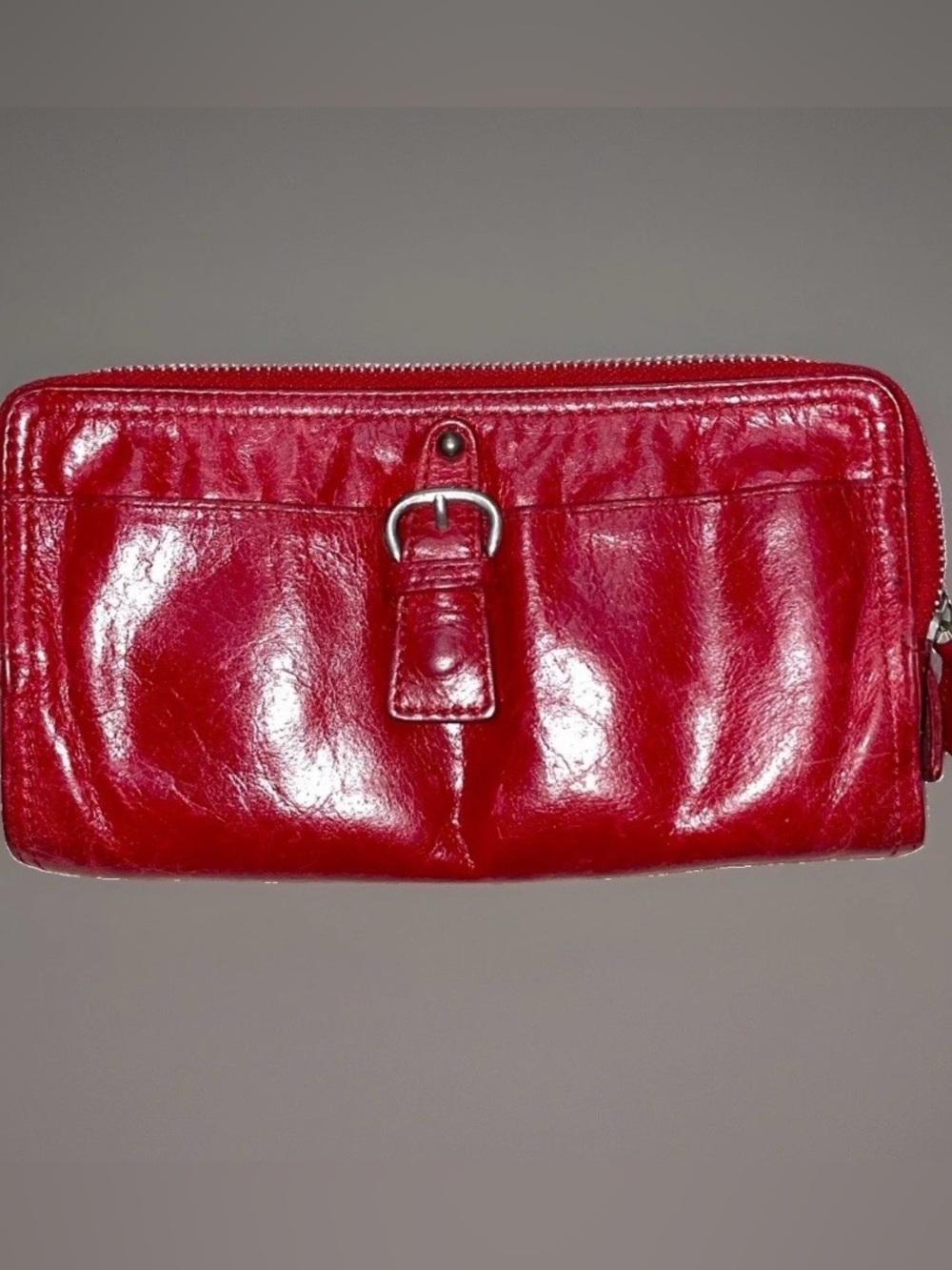 TANO Red Leather Clutch Wallet  Large Travel